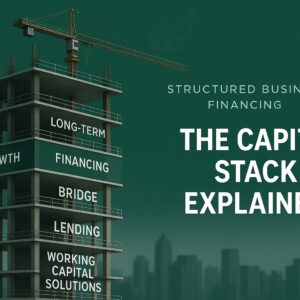 Skyscraper under construction in layered sections representing capital stack financing for businesses