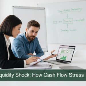 Finance professionals analyzing SMB liquidity risk and cash flow stress caused by tariffs and working capital pressure