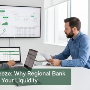 Finance professionals analyzing liquidity and covenant pressure from regional bank tightening