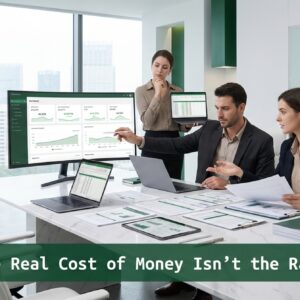 CFOs analyzing business capital timing and cash flow impact in a modern office
