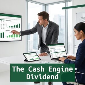 Professionals analyzing financial models and cash flow data in a modern office representing capital structure decision making