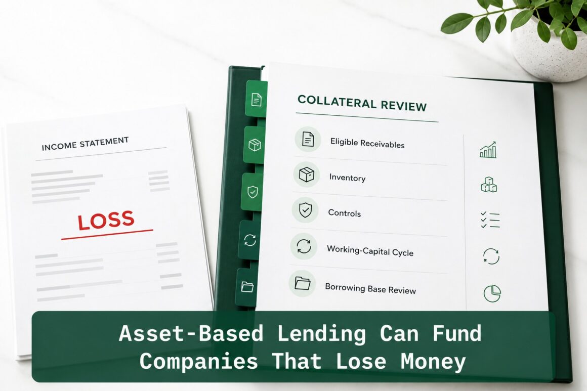 Asset-Based Lending Can Fund Companies That Lose Money Asset-based lending review comparing an income statement loss with collateral, borrowing base, controls, and working-capital cycle analysis
