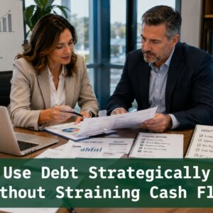 Use Debt Strategically Without Straining Cash Flow Business owner and finance advisor reviewing alternative financing options for small business growth