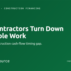 Why Contractors Turn Down Profitable Work: The Construction Cash-Flow Timing Gap (and How to Close It)