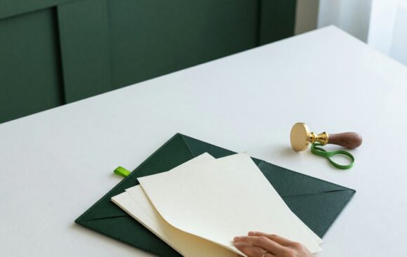 ab2116-hero-3 Commercial financing contracts and a blank brass seal stamp on a bright desk, illustrating California AB 2116 licensing for business finance providers.